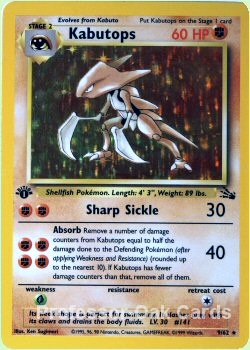 Kabutops 9/62 1st Ed. Holo